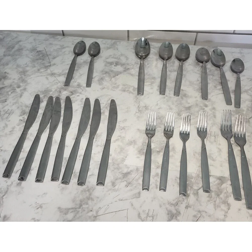 21 Pieces Cambridge Stainless Steel KIONA SAND Flatware Cutlery Dinner Utensils